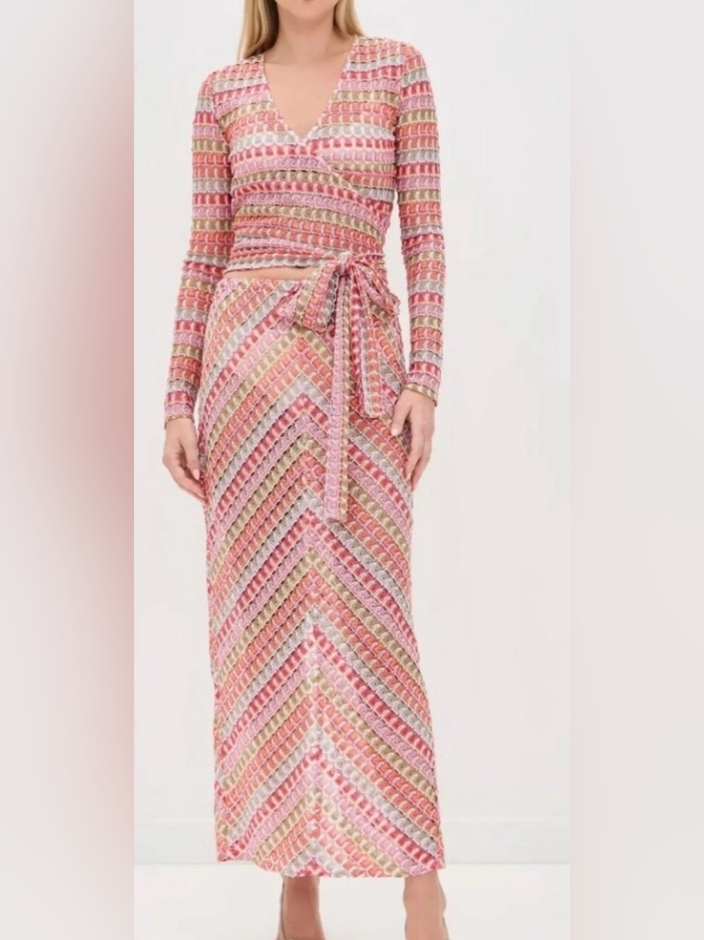 NWOT Hill House Aviva Wrap Top And Zoey Skirt In Crochet Coverup Set Size Medium